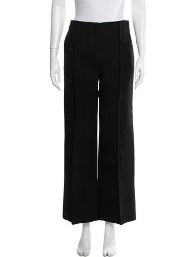 Pre-owned Jil Sander Wool Wide Leg Pants In Black