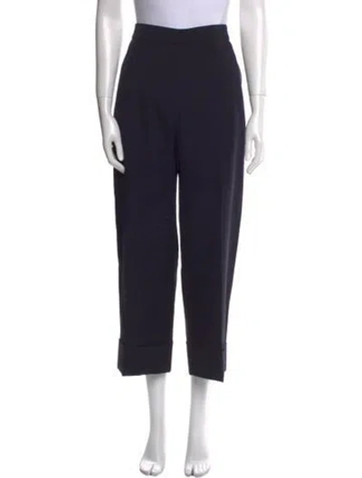 Pre-owned Jil Sander Wool Wide Leg Pants In Blue