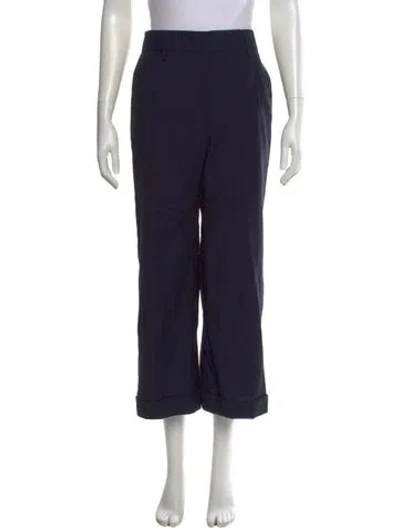 Pre-owned Jil Sander Wool Wide Leg Pants In Blue