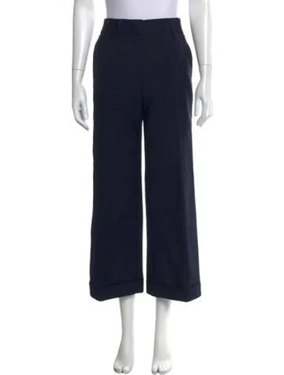Pre-owned Jil Sander Wool Wide Leg Pants In Blue