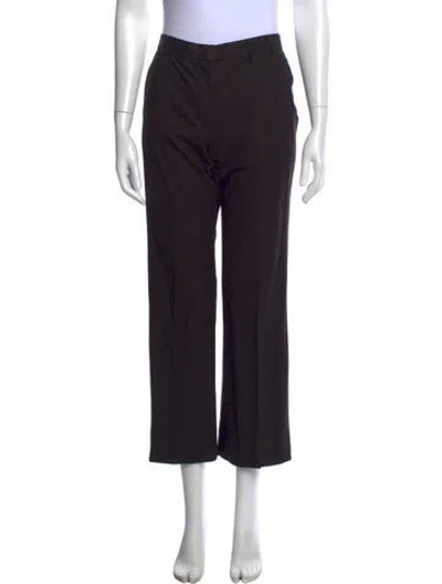 Pre-owned Jil Sander Wool Wide Leg Pants In Brown