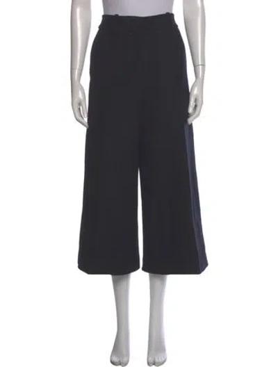 Pre-owned Jil Sander Wool Wide Leg Pants In Gray