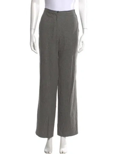 Pre-owned Jil Sander Wool Wide Leg Pants In Gray