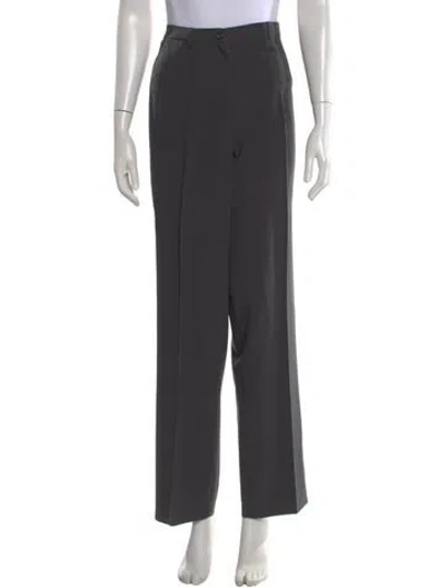 Pre-owned Jil Sander Wool Wide Leg Pants In Gray