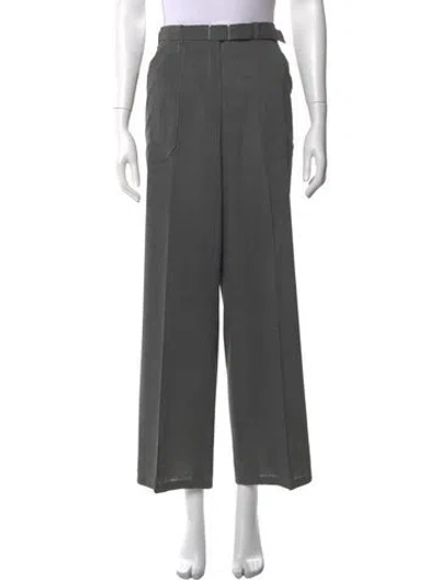Pre-owned Jil Sander Wool Wide Leg Pants In Grey