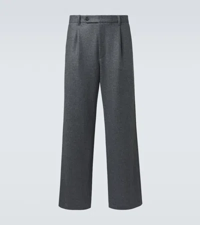 Jil Sander Wool Wide-leg Pants In Gray