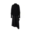 Jil Sander Asymmetrical Wool Dress With Draped Panel And Button Closure In Black