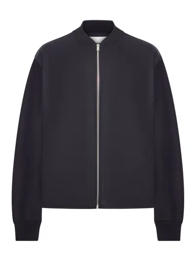 Jil Sander Wool Zip-up Jacket In Blue