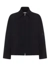 Jil Sander Wool Zip-up Overshirt In Black