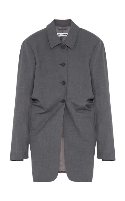 Jil Sander Wool-blend Blazer In Gray