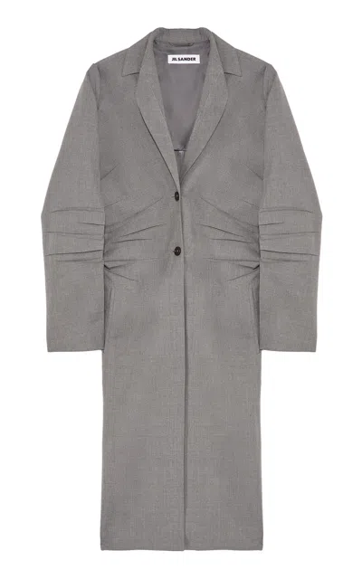 Jil Sander Wool-blend Midi Coat In Gray