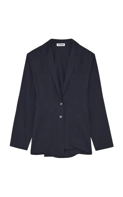 Jil Sander Wool-blend Shirt In Blue