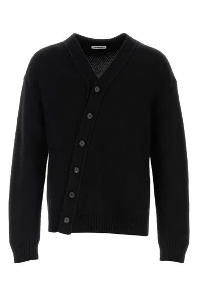 Jil Sander Wool-cashmere Blend Cardigan For Men In Black