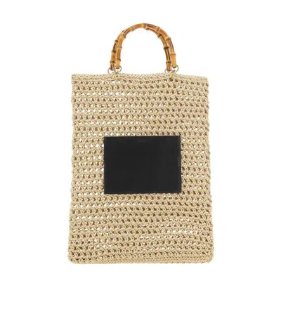 Jil Sander Beige Rope Medium Shopping Bag In 279