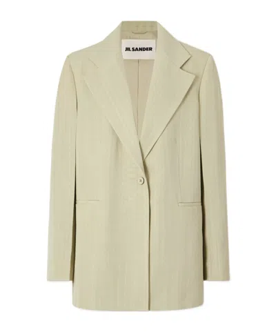Jil Sander Woven Blazer In Green