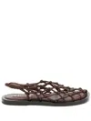 Jil Sander Woven Slingback Sandals In Brown