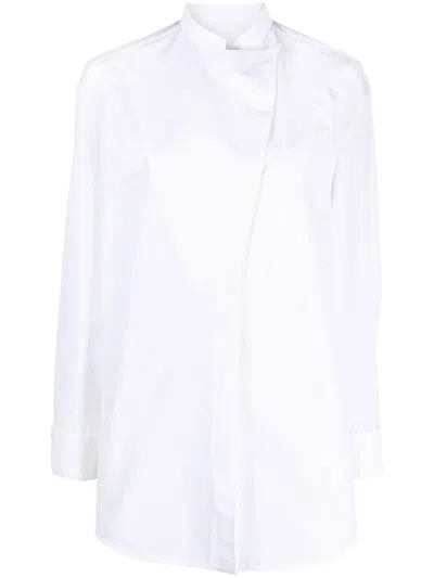 Jil Sander Wrap-design Cotton Shirt In 白色