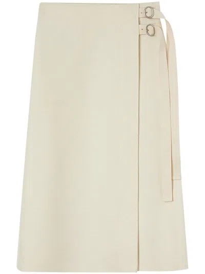 Jil Sander Gewickelter Midirock In White
