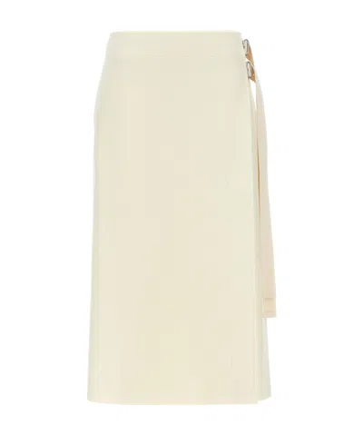 JIL SANDER JIL SANDER WRAP-DESIGNED A-LINE MIDI SKIRT