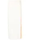 Jil Sander Viscose Midi Skirt In Neutrals