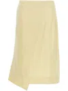 Jil Sander Women Satin Skirt With Side Slit In Yellow