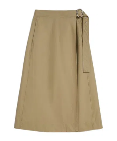 JIL SANDER WRAP BUCKLED MIDI SKIRT