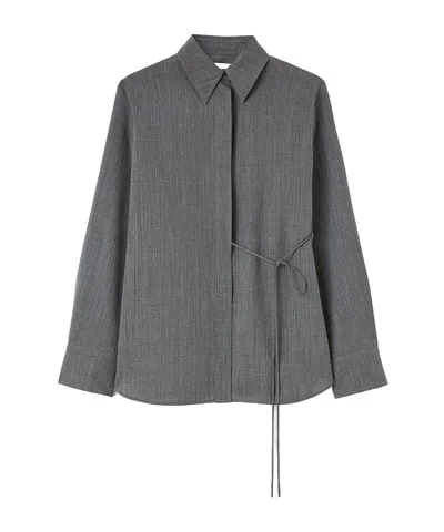 Jil Sander Wrap Wool Shirt In Black
