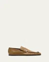 Jil Sander Wrinkled Leather Square-toe Loafers In Multi
