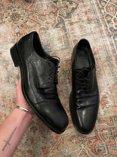 Pre-owned Jil Sander X Raf Simons Era Napa Calfskin Classic Derby Shoes In Black