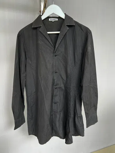 Pre-owned Jil Sander X Raf Simons Jil Sander Raf Simons Sun Faded Shirt Open Collar In Black