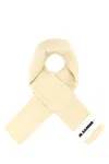 Jil Sander Cream Wool Scarf In Neutral