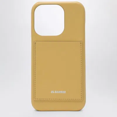 Jil Sander Logo Embossed Iphone 15 Pro Max Leather Cover In Blue