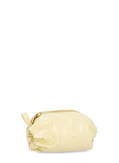Jil Sander Yellow Leather Bag In Cream