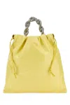 Jil Sander Metallic Top-handle Leather Tote Bag In Yellow