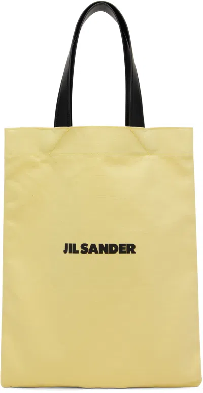 Jil Sander Yellow Medium Book Tote In 742 Lemon
