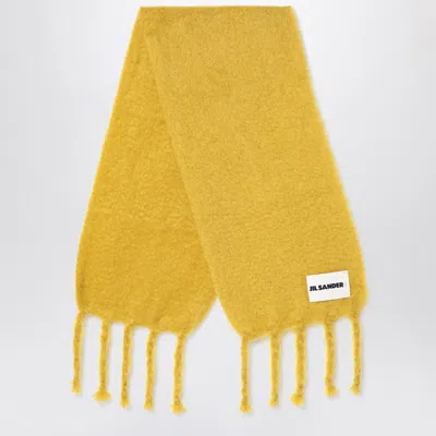 JIL SANDER JIL SANDER YELLOW MOHAIR BLEND SCARF