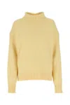 Jil Sander Pastel Yellow Cashmere Blend Oversize Sweater In Yellow