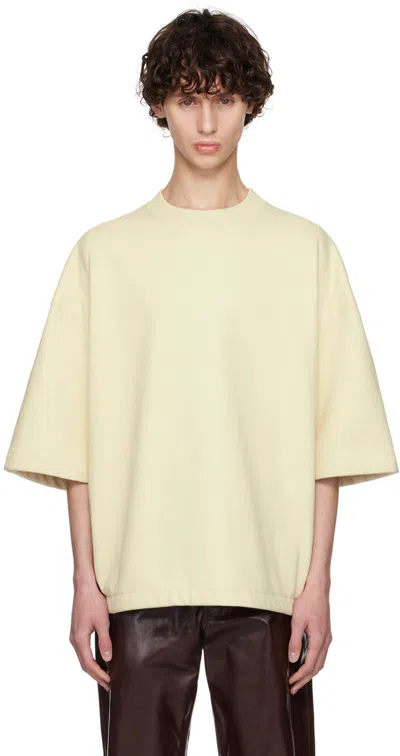 Jil Sander Yellow Padded Shoulders T-shirt In 748 Custard