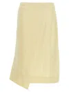 Jil Sander Women Satin Skirt With Side Slit In Yellow