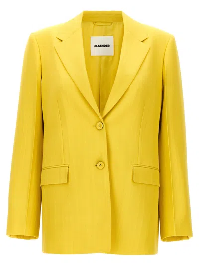 JIL SANDER YELLOW SINGLE-BREASTED BLAZER