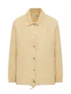 Jil Sander Yellow Solid Shirt Collar Jacket In Yellow