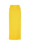 Jil Sander Yellow Straight Midi Skirt In Yellow