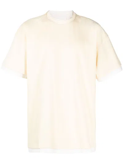 Jil Sander Logo-print Two-tone T-shirt In Yellow