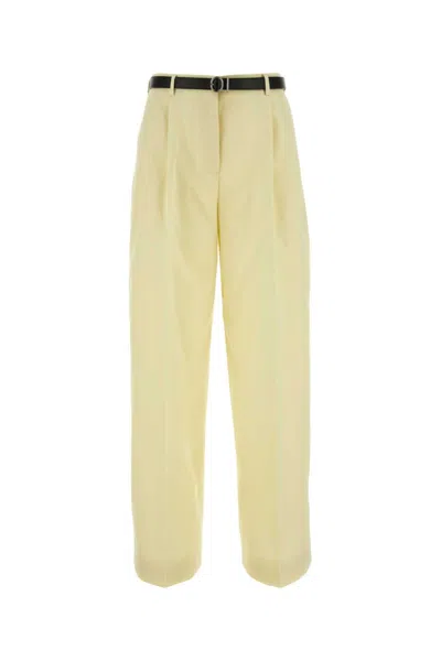 JIL SANDER YELLOW WIDE LEG PANT