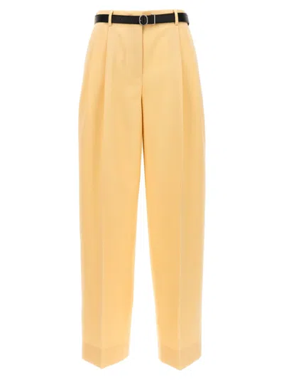JIL SANDER YELLOW WOOL PANTS PENCES