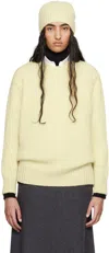 Jil Sander Yellow Wool Sweater In 745 Pistacchio Cream