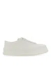 Jil Sander White Platform Sneakers In White