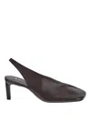 Jil Sander Leather Slingback Pumps In White