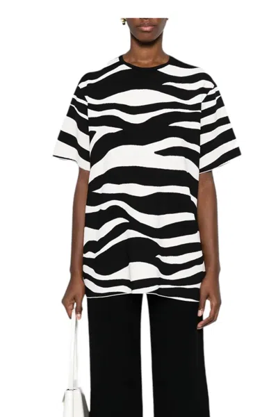 Jil Sander Zebra-print Short-sleeve T-shirt In Black