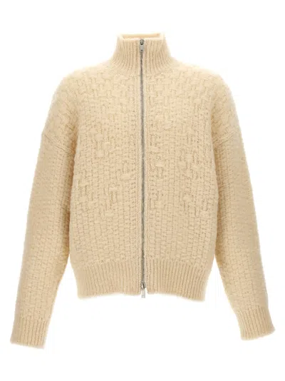 Jil Sander Zip Cardigan Sweater, Cardigans Beige